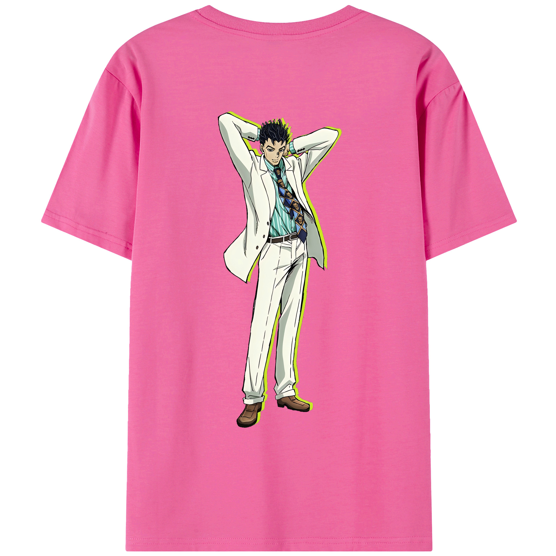 （画像用） ジョジョの奇妙な冒険 きら よしかげ JoJo's Bizarre Adventure Kira Yoshikage レディース半袖Tシャツ(バックプリント)